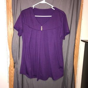🚺Purple 😈Shirt ☂️w/ 🔮3 💟Buttons!💜